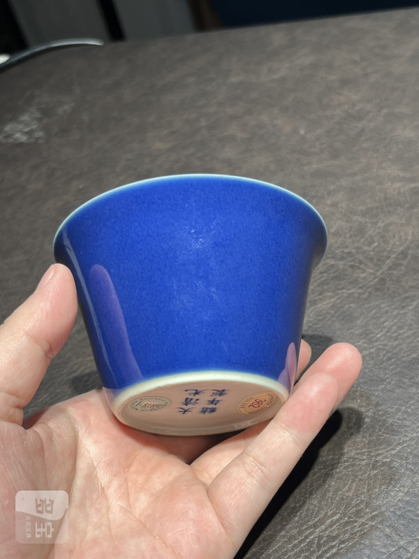 清光绪 霁蓝釉马蹄杯 - 图12